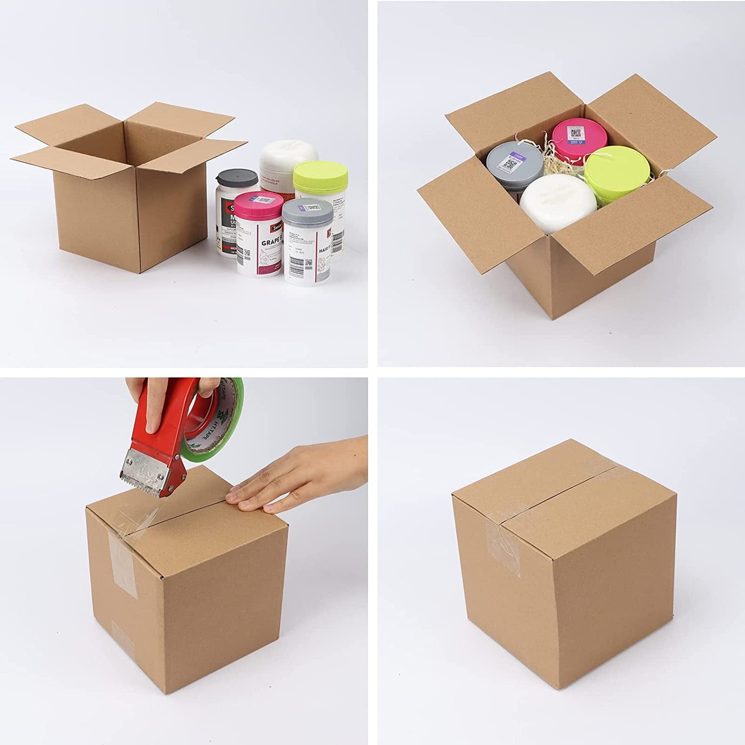 Calenzana 40 Pack 6x6x6 Shipping Boxes, Corrugated Cardboard Box for Shipping and Mailing, Brown, Recycled