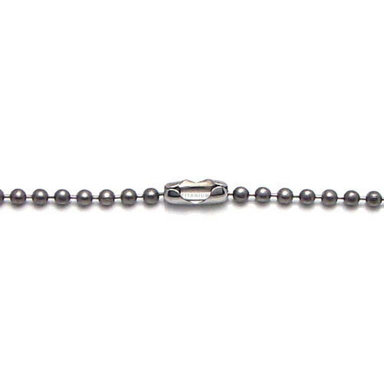 Titanium 3mm Bead Necklace Chain Sz 46