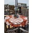 thumbnail image 2 of Outdoor Tablecloth with Umbrella Hole for Patio/Picnic/Party/Camping, Red Pineapple Waterproof Table Cloth Round Cover Washable, Tropical Summer Botanical Fruits (Dia 54"), 2 of 9