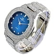 thumbnail image 2 of Bling-ed Out Oblong Metal Mens Color on Blast Watch - 8475Color (Silver Royal Blue), 2 of 4