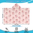 thumbnail image 2 of Cow and Heart Pink Pattern Hooded Bath Towel Wrap for Teens Ages 3 To 12, Soft Lightweight Quick Dry Microfiber Bath Beach Pool, 60"x35", 2 of 6