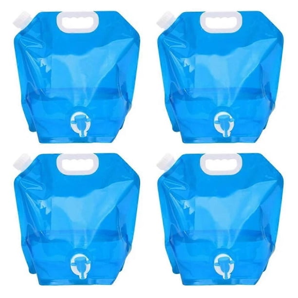 4 pcs. 10L Collapsible Water Bottle With Faucet Portable Flexible Water Bottle For Drinking Water Collapsible Water Bag For Outdoor Cam
