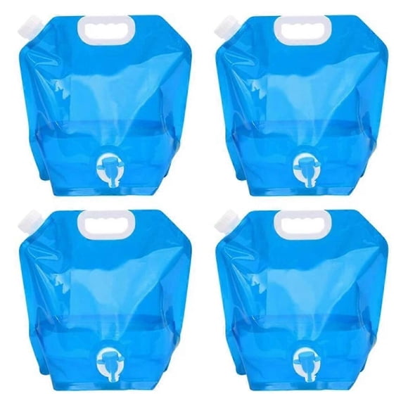 4 pcs. 10L Collapsible Water Bottle With Faucet Portable Flexible Water Bottle For Drinking Water Collapsible Water Bag For Outdoor Cam