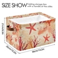 thumbnail image 4 of Yayeee 2 Pack Canvas Storage Basket with Handles for Shelves Fabric Bins Closet Organizer, Red Starfish, 4 of 8