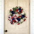 thumbnail image 2 of Artificial Olive Wreath, 4th of July Independence Day Flag Door Hanging for Living Room Wall and Outdoor Garden Decoration, Independence Day Decorations, 2 of 6