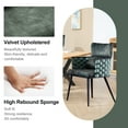 thumbnail image 6 of Dining Chairs Set of 4, Mid-Century Modern Dining Chairs with Metal Legs, Upholstered Velvet Handmade Woven Kitchen Chairs for Kitchen, Living Room, 6 of 7