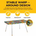 thumbnail image 4 of Boho Colorful Floral Table Cloths for 8 Foot Rectangle Tables, Spring Flower Botanical Sunflowers Plant Patio Waterproof Elastic Fitted Tablecloths, Washable Rectangular Table Cover for Camping, 4 of 8