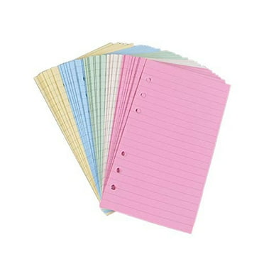 50 Pages A6 Colorful 6-Hole Ruled Loose Leaf Paper Loose Leaf Planner Note Book Filler Paper