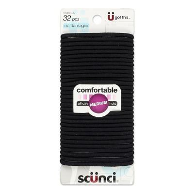 Scunci No Damage Black Hair Ties, Large, 32ct - Walmart.com