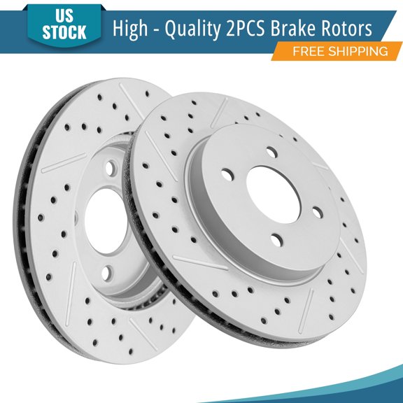 YXPCARS 2PCS Front Brake Rotors (120.42116), Drilled & Slotted Disc Rotors Kit for 2015-2019 Nissan Micra 2012-2019 Versa
