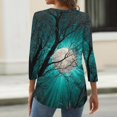 thumbnail image 6 of Trgacdwlo Womens Halloween Printed Shirts Vintage Ghost Pattern Henley Women's 3/4 Sleeve Tops Funny Pumpkin Graphic Fall Women's Tunics, 6 of 6