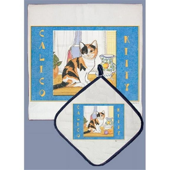 Pipsqueak Productions DP941 Cat Dish Towel And Pot Holder Set