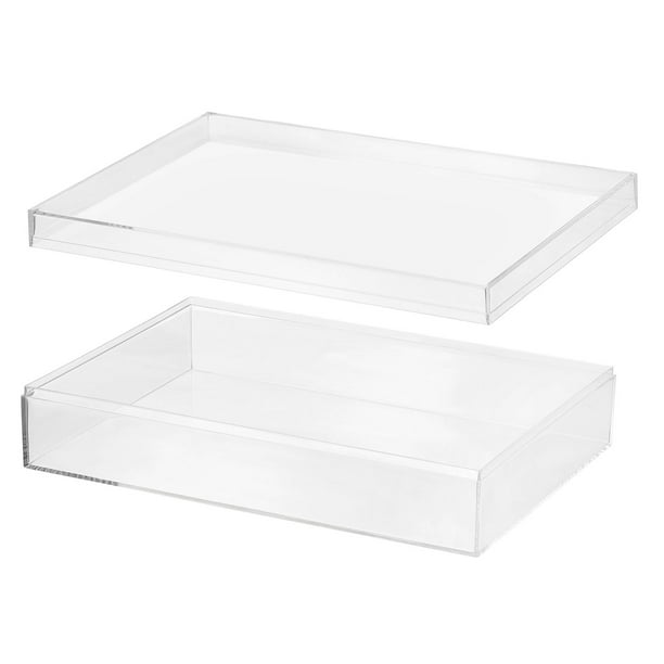 Caja Acrílica Uxcell con Tapa, Cajas de Exhibición Acrílicas Transparentes, Contenedores Cuadrados de Plástico para Almacenamiento Organizador 10.24"x7.09"x2.36"