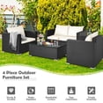 thumbnail image 4 of Boyel Living 4 Pieces Patio Furniture Sets Rattan Chair Wicker Conversation Sofa Set for Outdoor Backyard Porch Garden, Beige, 4 of 9