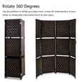 thumbnail image 4 of 4 Panel Room Divider, 5.9 FT Tall&Extra Wide Weave Fiber Room Divider with Shelves, Folding Wall Dividers with Double Hinged for Room,Freestanding Room Separator, Coffee, 4 of 9