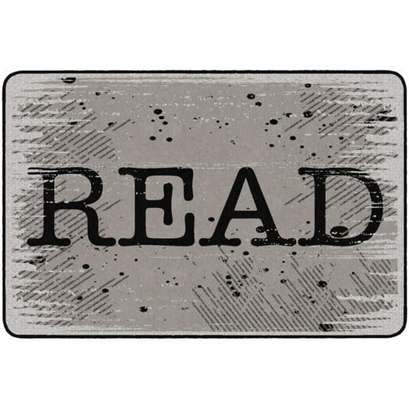 Flagship Carpets FE340-32A 6 ft. x 8 ft. 4 in. Read School Library Rug, Grey - Rectangle