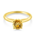 thumbnail image 2 of Gem Stone King 14K Yellow Gold Yellow Citrine Solitaire Engagement 4-Prong Ring for Women | 0.80 Cttw | Round 6MM | Gemstone November Birthstone (Size 6), 2 of 4