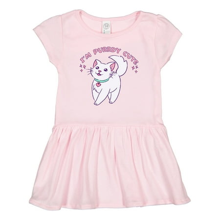 

Inktastic I m Purrdy Cute White Kitty Cat Gift Toddler Girl Dress