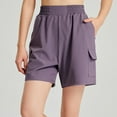thumbnail image 2 of Ltctricy Women's Hiking Cargo Shorts Plus Size Elastic High Waisted Knee Length Bermuda Shorts Summer Casual Shorts, 2 of 6