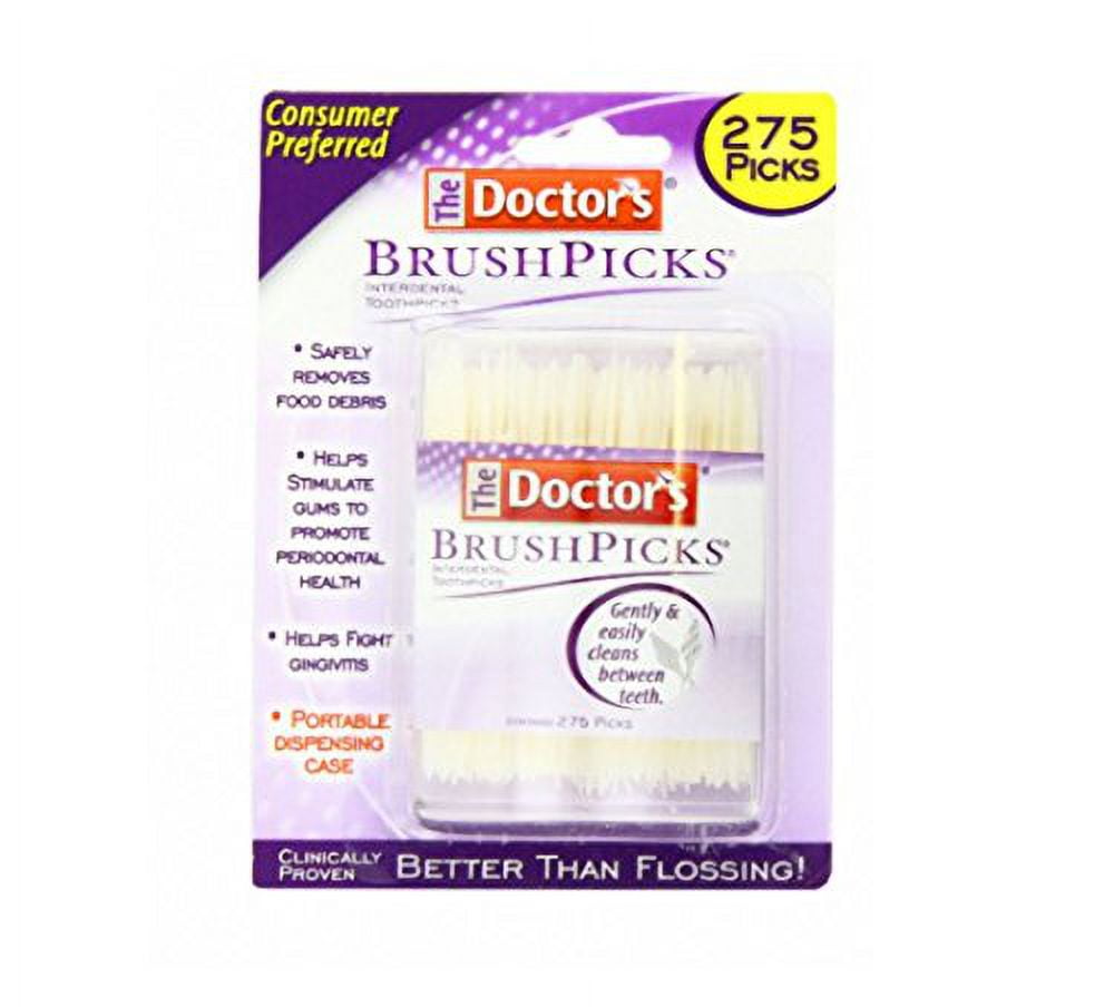 The Doctor's BrushPicks Interdental Toothpicks, Helps Fight Gingivitis, 275 Count (Pack of 12), White
