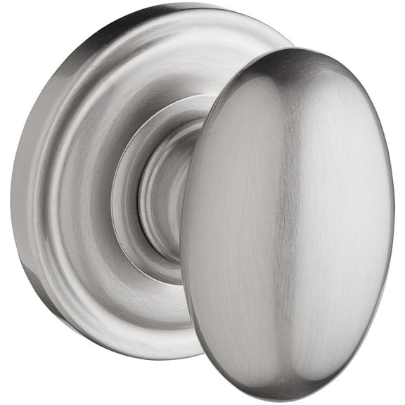 Baldwin Reserve FDELLTRR150 Full Dummy Ellipse Knob and Traditional Round Rose Satin Nickel Finish