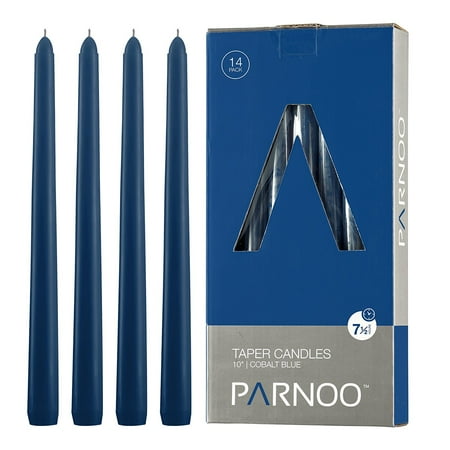 Tall Floor Candles 14 Cobalt Blue Taper Candles 10 Inch Tall 3/4 Inch Thick Burn 7.5 Hours (Color Is Core and Overdip ) ()
