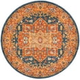 thumbnail image 2 of SAFAVIEH Evoke Westley Bordered Area Rug, Blue/Orange, 6'7" x 6'7" Round, 2 of 9