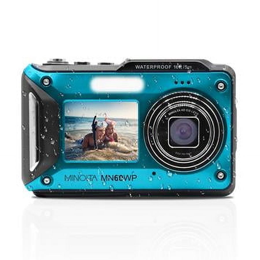 Minolta MN60WP-BL MN60WP 48 MP 4K Ultra HD Waterproof Camera with Wi-Fi & Dual LCD - Blue