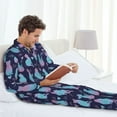 thumbnail image 6 of Lsque Silhouette Cats Pattern Long Sleeve Pajama Set for Men - Soft 2-Piece Sleepwear and Loungewear Set with Pockets, Comfy Nightwear-Medium, 6 of 7
