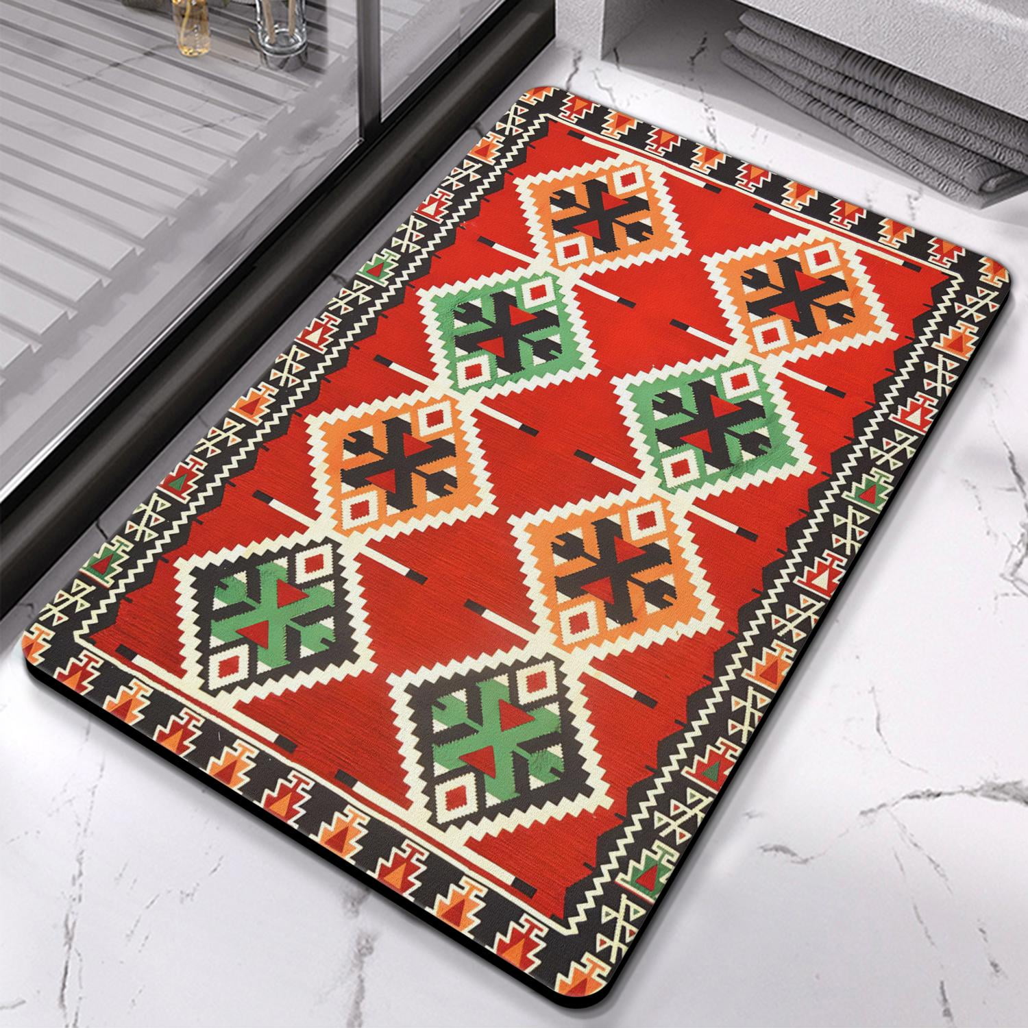 Indulge in Luxury with Our Boho Bathroom Rugs - Non-Slip, Soft, Highly Absorbent, 20x32in, Machine Washable Bath Mat for an Elegant Shower Experience