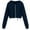 Navy, variant on Timegard Zip up Hoodies for Women Plus Size Cropped Sweatshirts Long Sleeve Shirts Pullover Solid Color