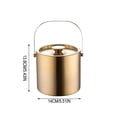 thumbnail image 3 of weibbin Stainless Steel Ice Bucket Small Size Gold Champagne Wine Bucket with Handle Rustproof Insulated Ice Container for Home Bar Party Wedding, 3 of 8