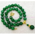 thumbnail image 5 of K-KED Natural 8/10/12mm Green Jade Round Gemstone Beads Pendant Necklace 18" AAA-12 mm-20 in, 5 of 5