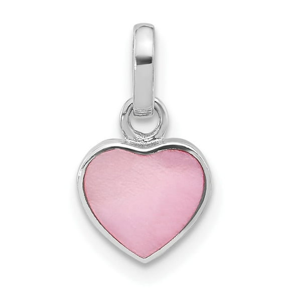Auriga Fine Jewelry 925 Sterling Silver Pink Mother of Pearl Heart Pendant Valentine's Day Gift for Women