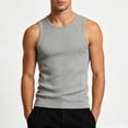 thumbnail image 5 of HappyYEE Men's Ribbed Tank Top, Wide Strap Sleeveless Knit Muscle Slim Fits Shirts, Fashion Workout Gym Tee Gray 3XL, 5 of 7