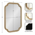 thumbnail image 6 of Kate and Laurel Glenby Transitional Scalloped Wall Mirror, 24 x 36, Gold, Modern Wooden Rectangle Mirror with Scalloped Edges for Use as Bathroom Wall Accent or Living Room Mantel Decor, 6 of 9
