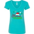 thumbnail image 3 of Inktastic Mama Claus with Christmas Santa Hat and Snowflakes Women's V-Neck T-Shirt, 3 of 5