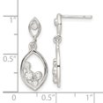 thumbnail image 3 of Auriga Fine Jewelry 925 Sterling Silver CZ Oval Dangle Post Earrings for Women, 3 of 5