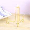 thumbnail image 4 of CIMAXIC 5 Inch Chic Iron Display Stand Desktop Dish Holder Decorative Crafts Display Rack for Plate Picture Frame Artwork (Golden),3.15"X3.15"X4.92", 4 of 4