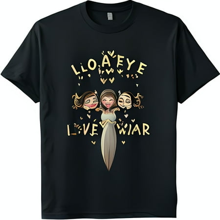 

Stylized LOAFER LOVE WAR T-Shirt with Unique Female Figures Bold Graphic Tee
