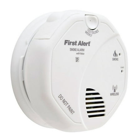First Alert 1039826 Interconnected Photoelectric Smoke Alarm With Voice, 120