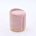 thumbnail image 2 of Swivel Vanity Stool with Back Comfy Vanity Chair with Gold Base Modern Round Stool for Makeup Vanity Ottoman Foot Rest for Bedroom livingroom (Pink), 2 of 17