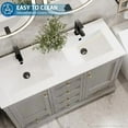 thumbnail image 6 of 48" Bathroom Vanity with Sink Combo, Vintage Bathroom Vanities Storage Cabinet w/Painted Surface, Raised Arch Feet, Soft Closing Doors, Undermount Sink Faucet Drain, Gray, 6 of 14