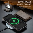 thumbnail image 5 of for iPhone 13 Detachable Magnetic Wallet Case with RFID Blocking Card Slots, PU Leather Kickstand Cover with Magnetic Clasp, Shockproof Drop Protective Classic Flip Case, Coffee, 5 of 10