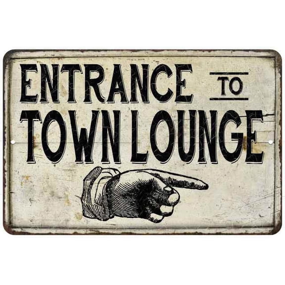 Entrance to Town Lounge Vintage Look Chic 8 x 12 High Gloss Metal 208120020163