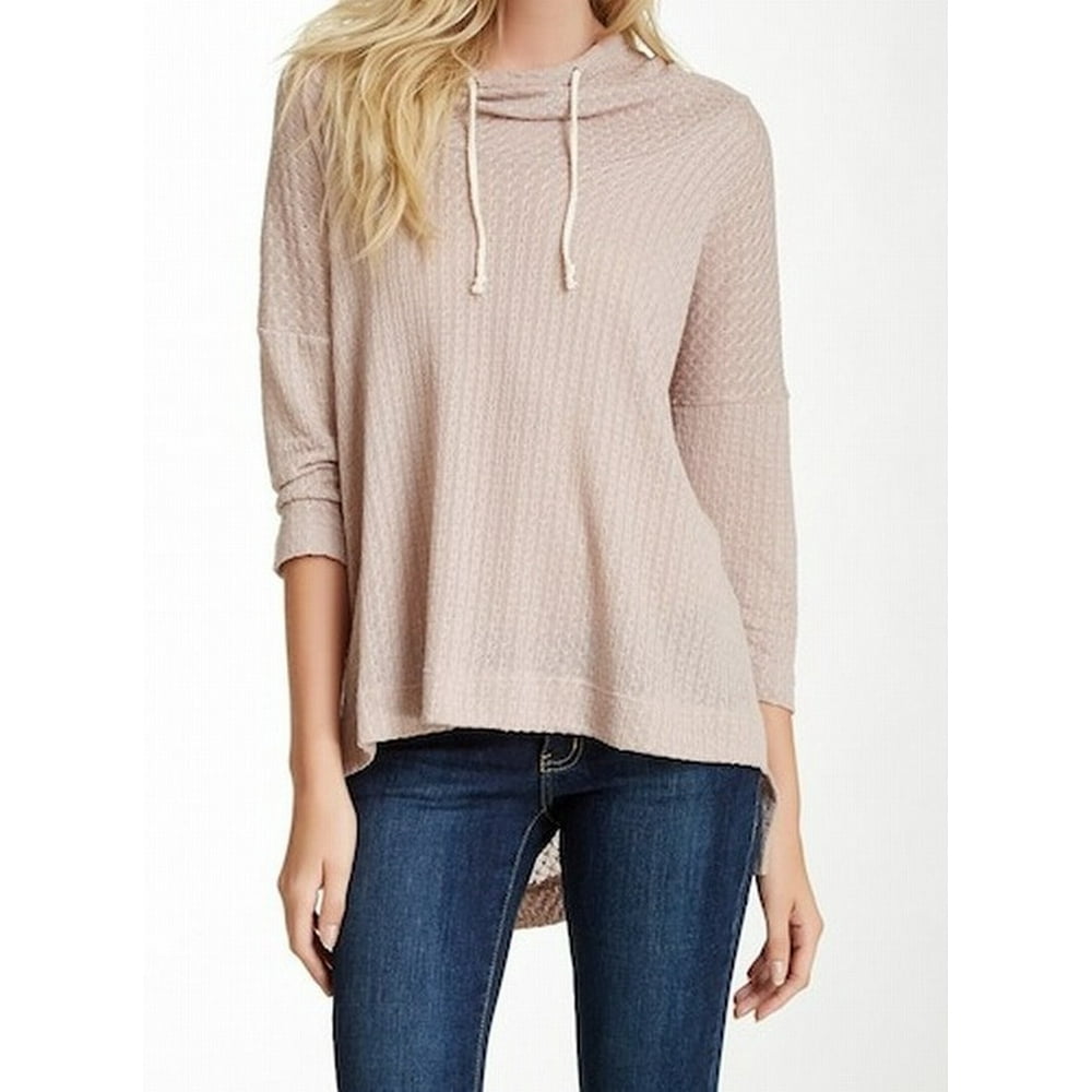 Bobeau Bobeau NEW Pink Womens Size Large L Pullover Funnel Neck Hooded Sweater