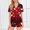 Wine #8, variant on Womens Sleepwear Summer Hearts Print Breathable Pajama Sets Casual Collared Short Sleeve Sleepwear with Shorts Summer Pjs for Women