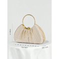 thumbnail image 5 of REMANLAND Women's Satin Pleated Evening Clutch Purse, Orange, 5 of 7