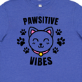 thumbnail image 4 of Inktastic Pawsitive Vibes with Pawprints and Cat Face Cat Pun Youth T-Shirt, 4 of 5