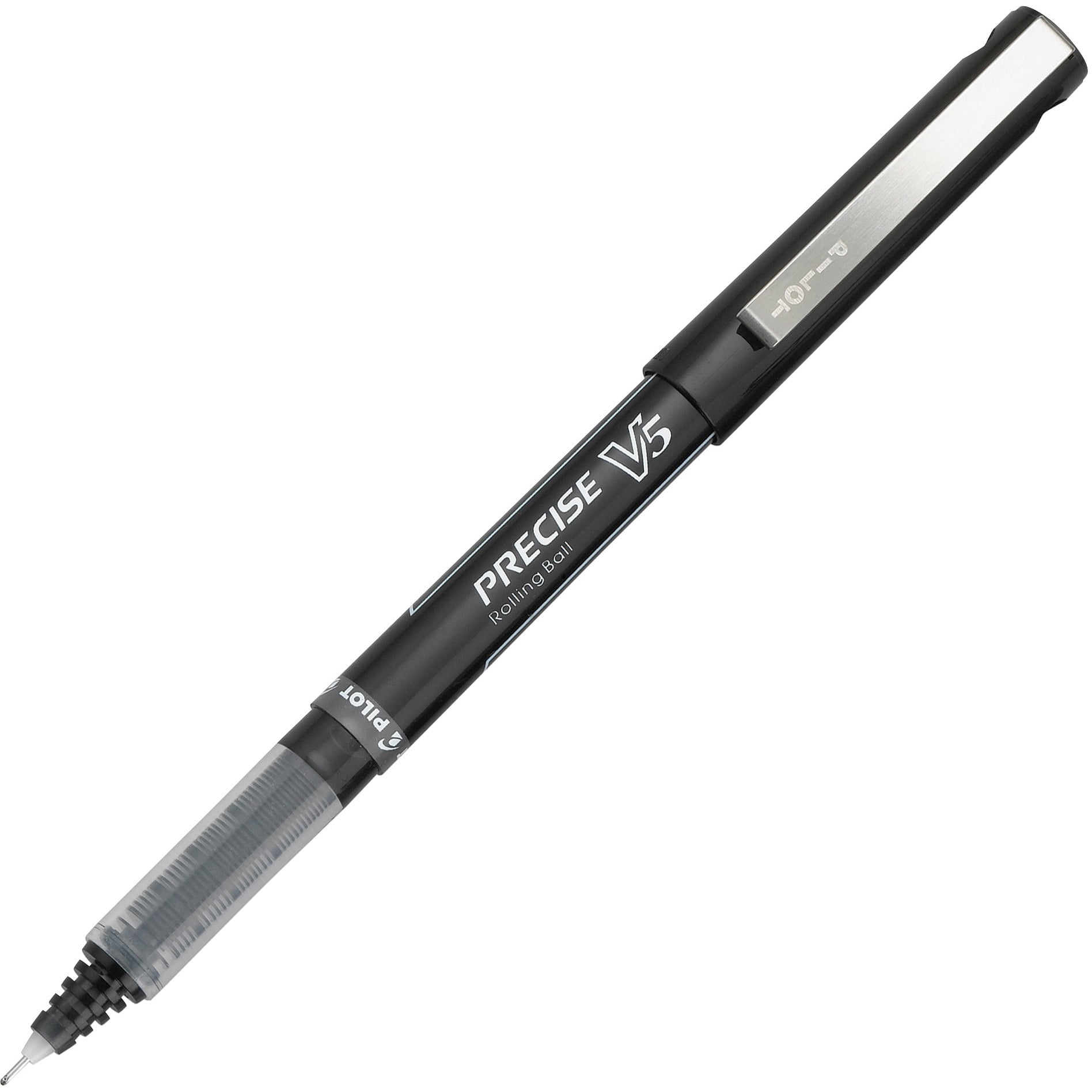 Pilot Precise V5 Roller Ball Stick Pen Precision Point Black Ink .5mm Dozen 